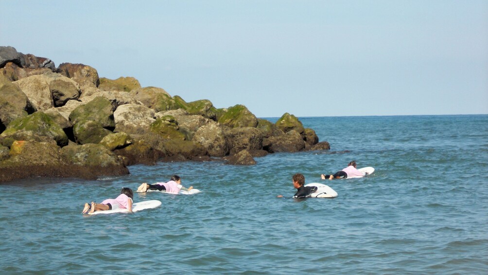 Charger l’élément 2 sur 5. Surfing group and instructor in the water