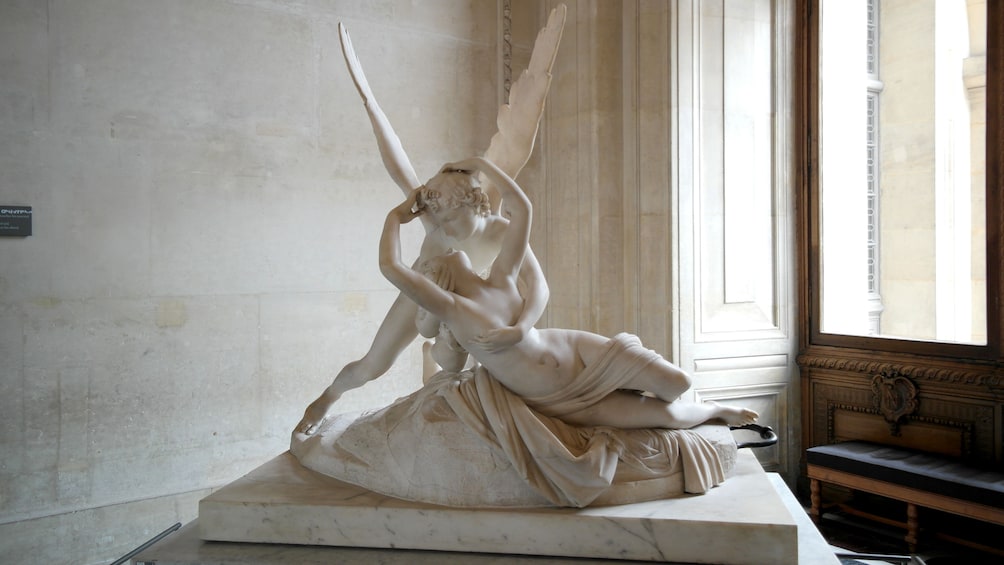 Cupid and Psyche inside the Louvre