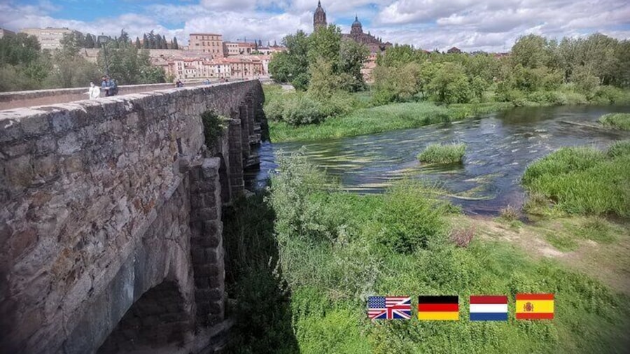 Vieuw to the city of Salamanca with roman bridge