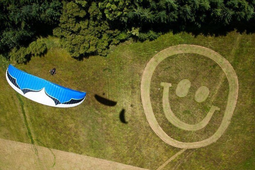The iconic smiley face at Flight Park.
