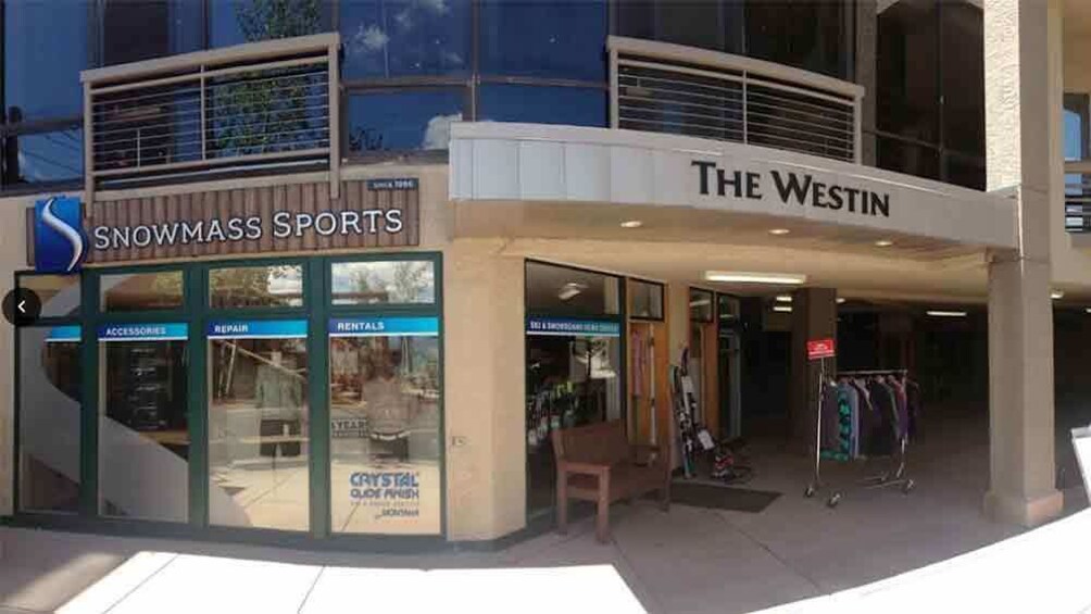 In front of the Snowmass Sports store in Colorado