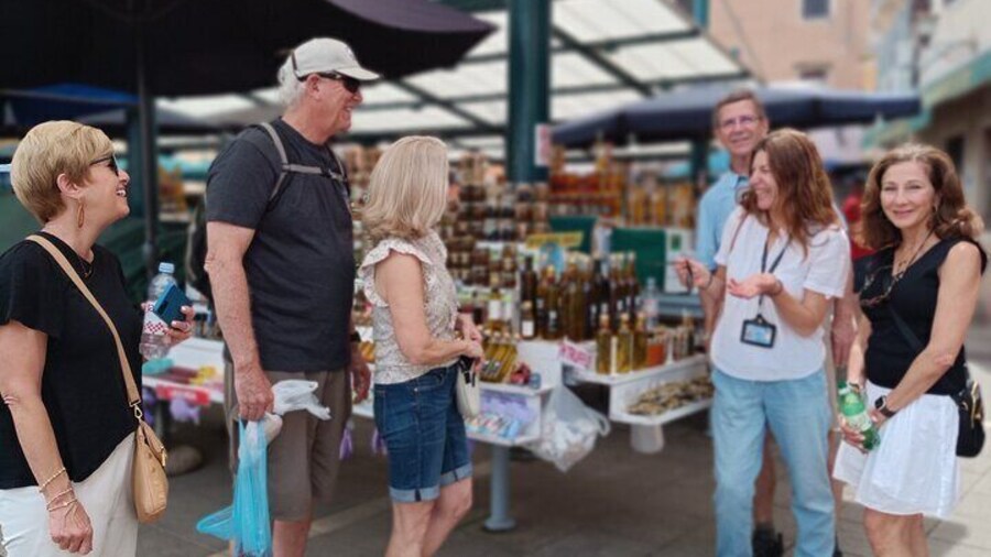Enjoying the local farmers' market