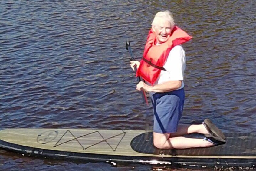 Grandma having a Blast on a beautiful day out on the water!