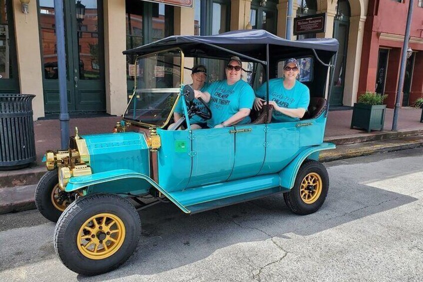 Replica 1908 Model-T Electric Golf Cart Rental in Galveston