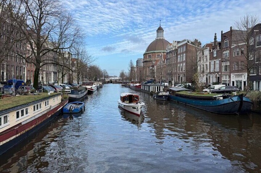 Eye catching boat in Amsterdam canals