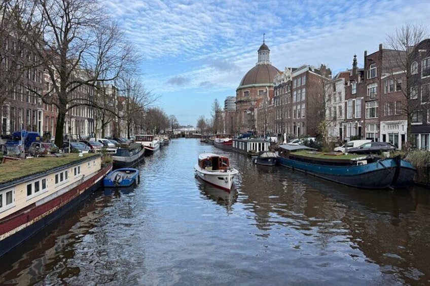 Eye catching boat in Amsterdam canals