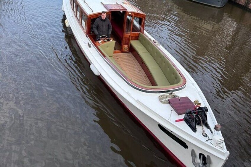 Captain Bow at his steering wheel