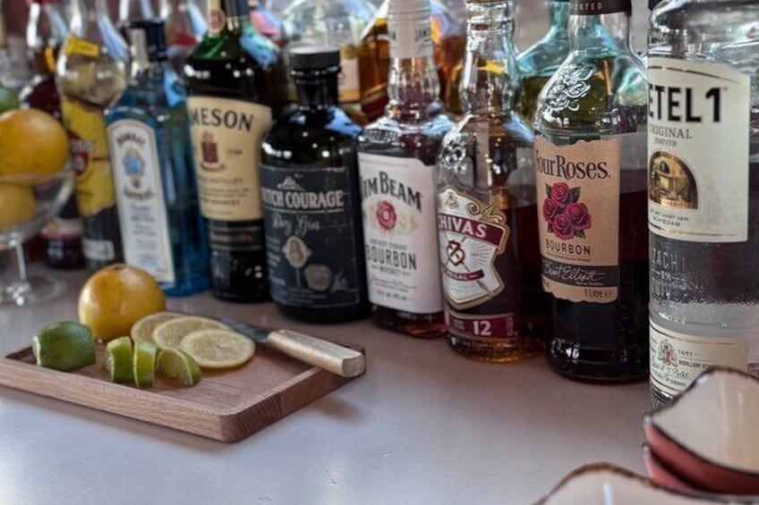 Wide selection of top shelf alcohol and soft drinks