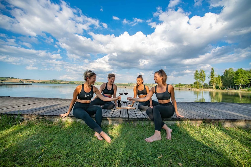 Picture 2 for Activity Chiusi: Yoga Lesson and Picnic on the Shore of Chiusi Lake