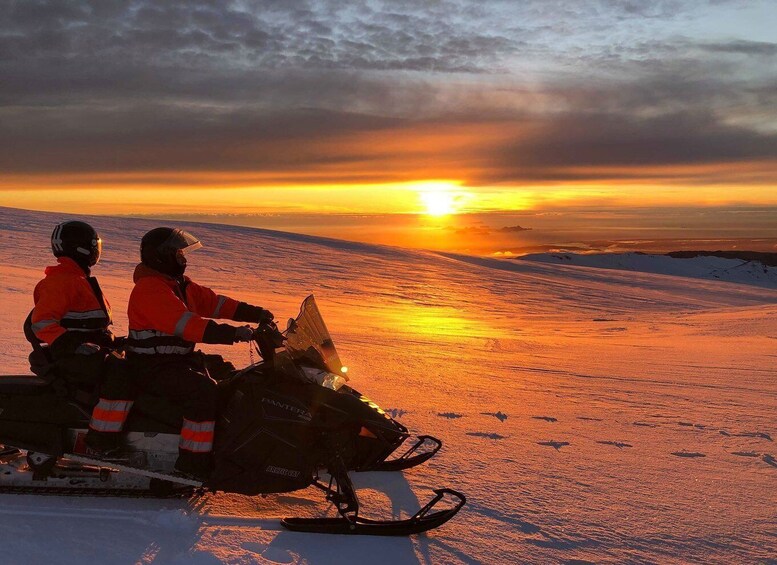 Snowmobiling on Eyjafjallajökull