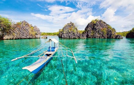 Coron: Kystklipper, strand og Malcapuya Island Hopping Tour