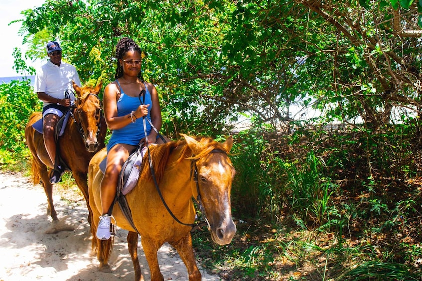 From Falmouth: Horseback Ride n Swim with Green Grotto Caves