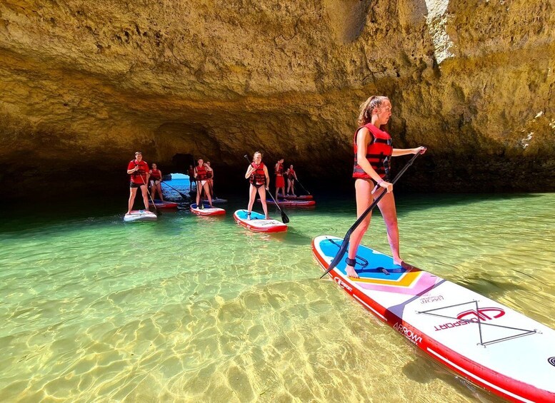 Albufeira: Stand Up Paddle Lesson and Coastal Tour