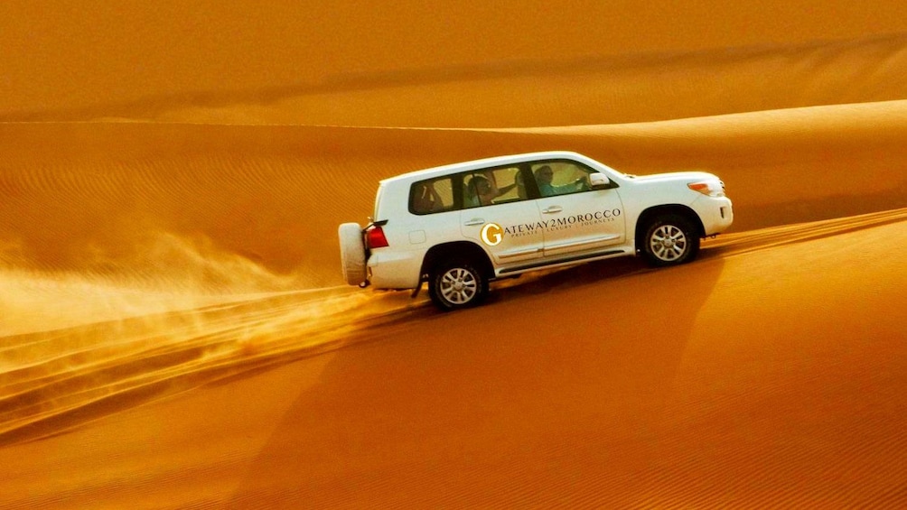 Jeep on the dunes in Zagora