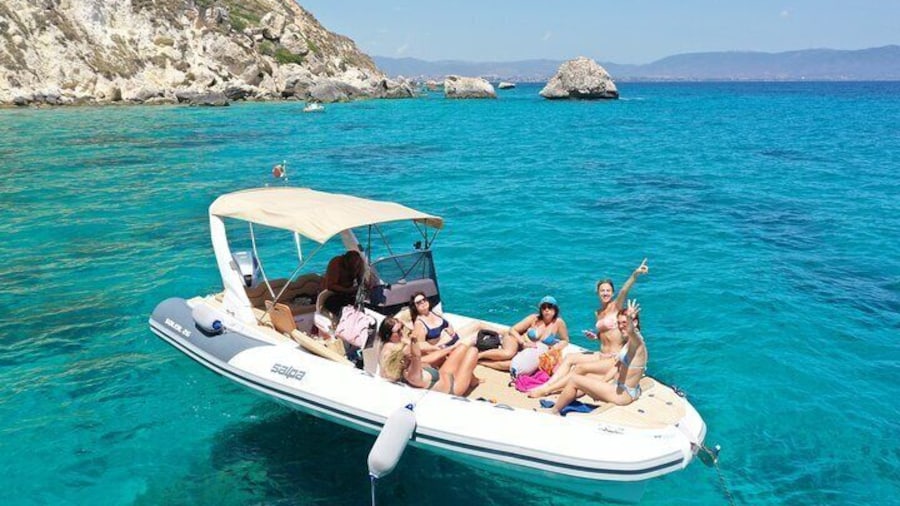 Cagliari Boat Tour 4 Stops .Possible Sighting of Dolphins