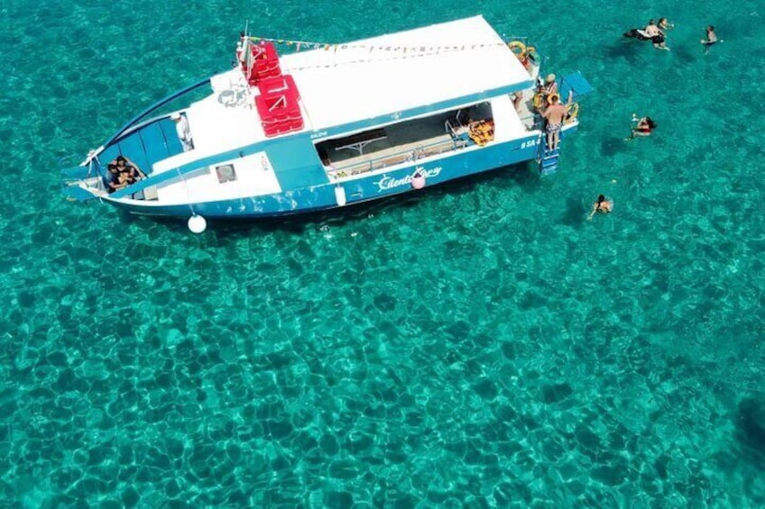 Swim and snorkel stop in clear turcoise water