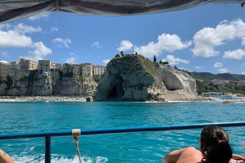 Tropea Beach and Santa Maria dell'Isola from the Sea