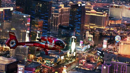 Las Vegas Stad Hoogtepunten Helikopter Nachtvlucht