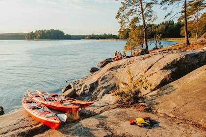 Stockholm : Excursion privée en kayak dans l'archipel pour les familles