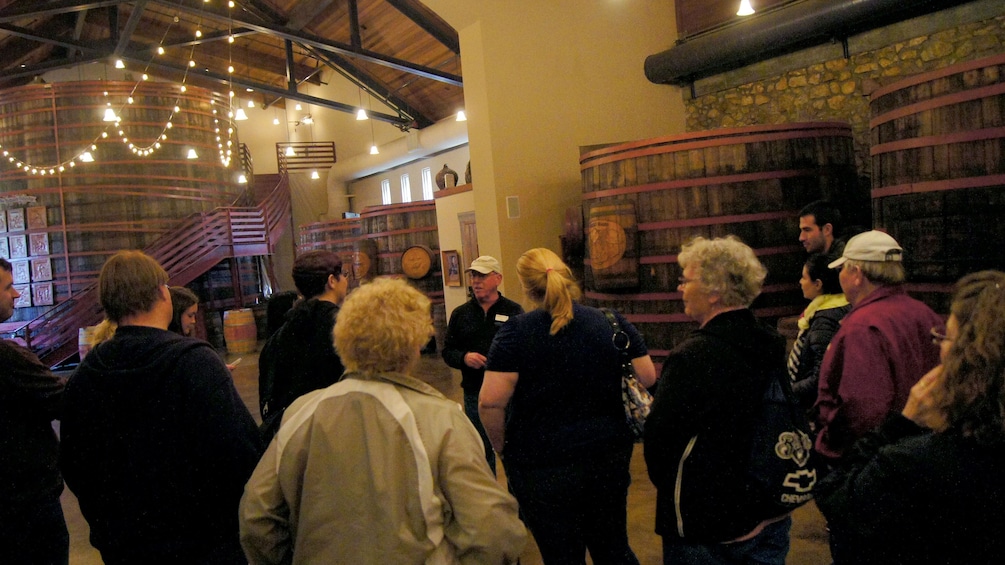 Tour group at a winery in San Francisco