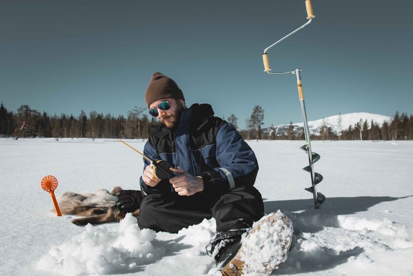 Picture 1 for Activity Levi: Finnish Ice Fishing Tour by Car