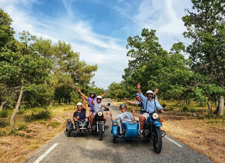 Picture 2 for Activity Aix-en-Provence: Wine or Beer Tour in Motorcycle Sidecar