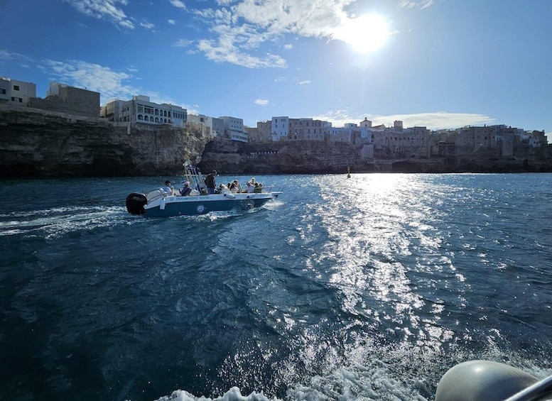 Picture 1 for Activity Polignano a Mare: Speedboat Cruise to Caves with Aperitif