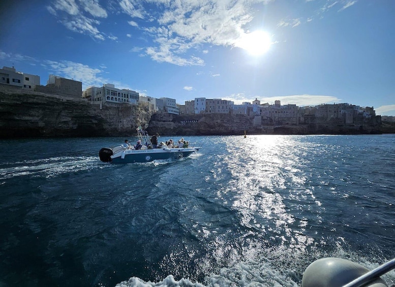 Picture 1 for Activity Polignano a Mare: Speedboat Cruise to Caves with Aperitif