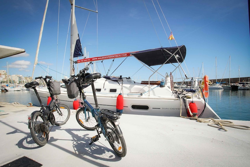 Picture 1 for Activity From Barcelona: Sailing and E-bike Winery Tour with Tastings