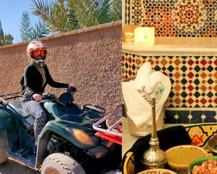 Marrakech: Palmeraie Quad Bike & Traditional Moroccan Spa