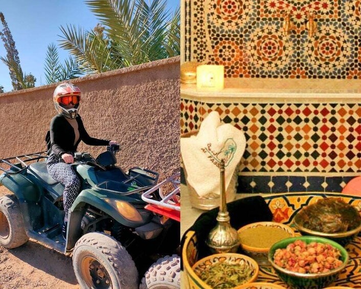 Marrakech: Palmeraie Quad Bike & Traditional Moroccan Spa