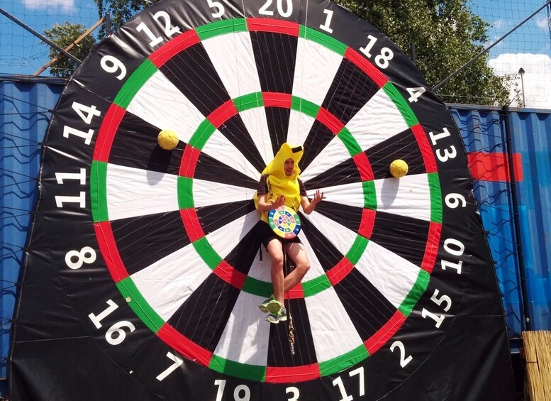 Prague Giant Foot Darts and Giant Beer Pong Game