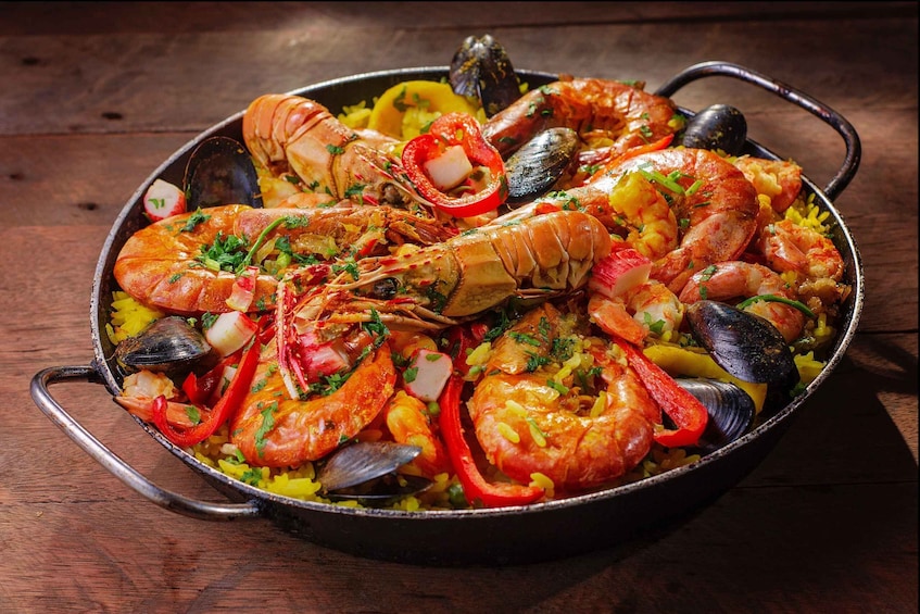 Tapas Tour Paella and Malaga market with Official Guide