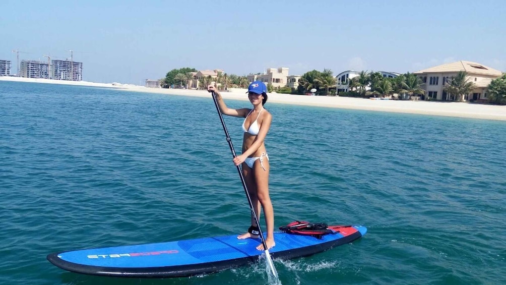 Picture 1 for Activity Dubai: Palm Jumeirah Paddle Boarding Tour