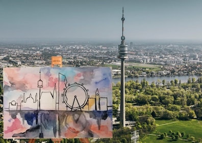 Wien: Paint the Skyline und Donauturm Freifahrt