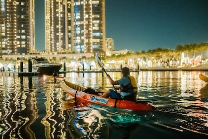 Dubai: Solnedgang/nat Dubai Creek kajaktur