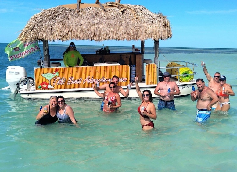 Picture 3 for Activity Key West: Private Tiki Bar Party Boat & Mini Sandbar