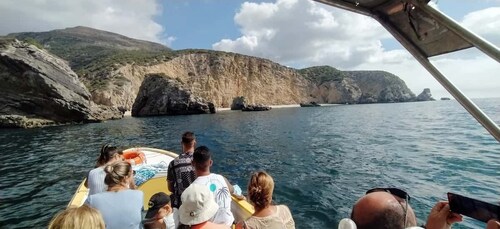 Desde Sesimbra: recorrido en barco por la playa y las cuevas de Ribeira do ...