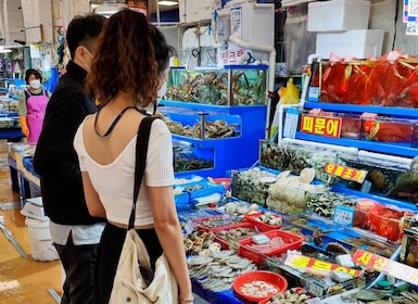 Seoul: Middag på fiskmarknaden i Noryangjin