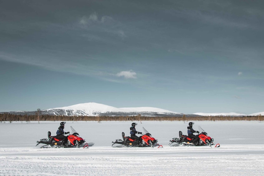 Picture 1 for Activity Levi: Snowmobile Safari with Ice Fishing and Outdoor Lunch