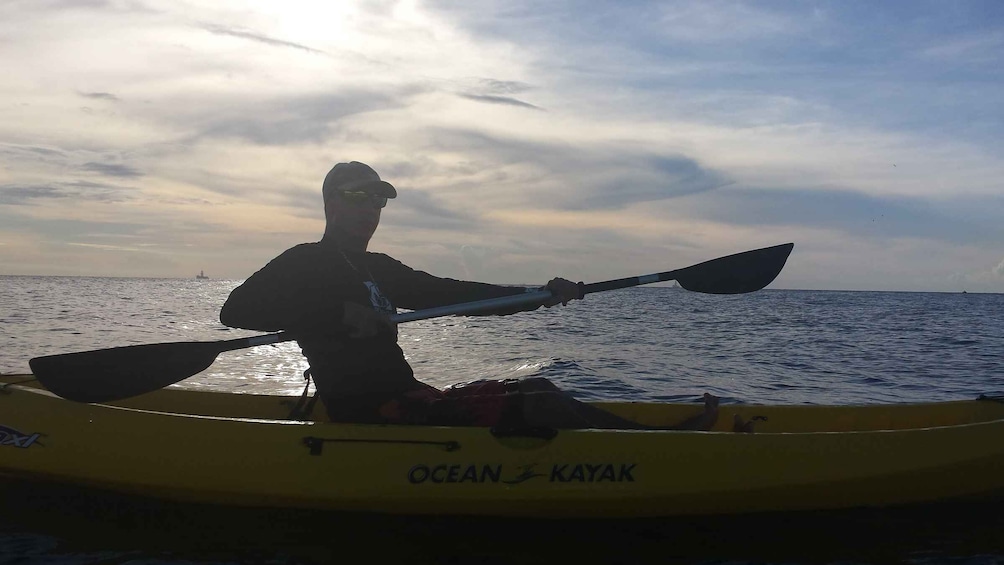 Picture 4 for Activity Aruba: Clear-bottom Kayak Guided Night Tour on Arashi Beach