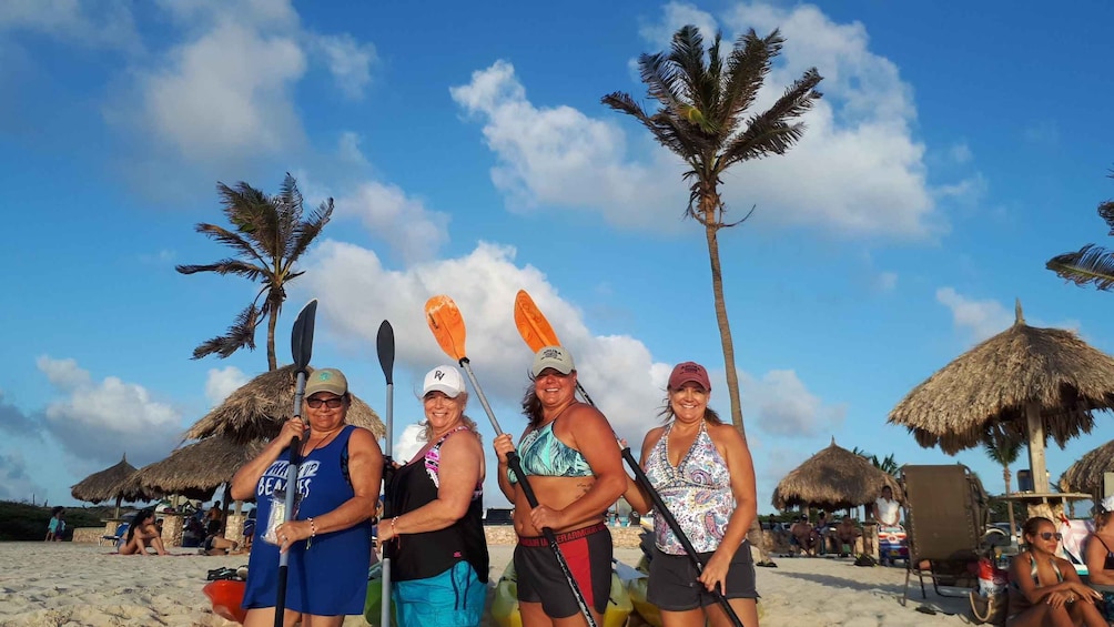 Picture 2 for Activity Aruba: Clear-bottom Kayak Guided Night Tour on Arashi Beach