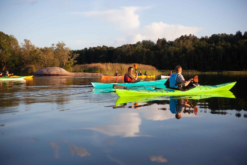 Picture 5 for Activity Vaxholm: Stockholm Archipelago Sunset Kayaking Tour and Fika