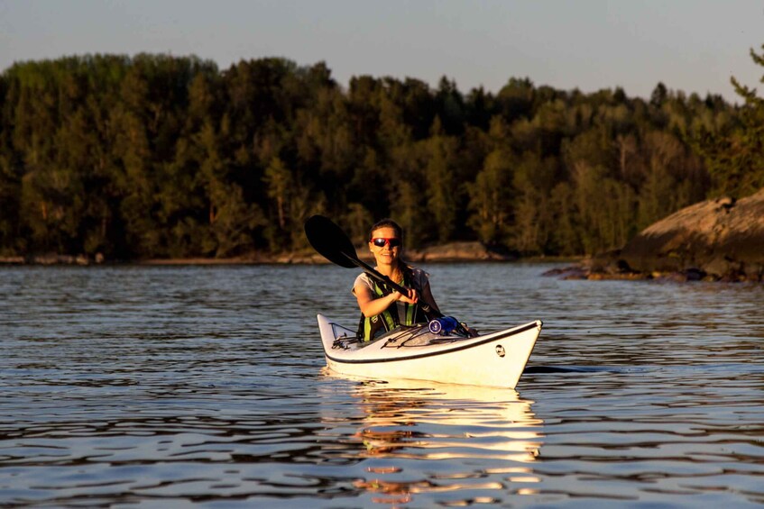 Picture 3 for Activity Vaxholm: Stockholm Archipelago Sunset Kayaking Tour and Fika