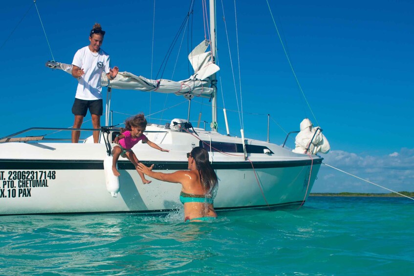 Picture 6 for Activity Bacalar: Private Sailboat Tour with Lagoon Swimming