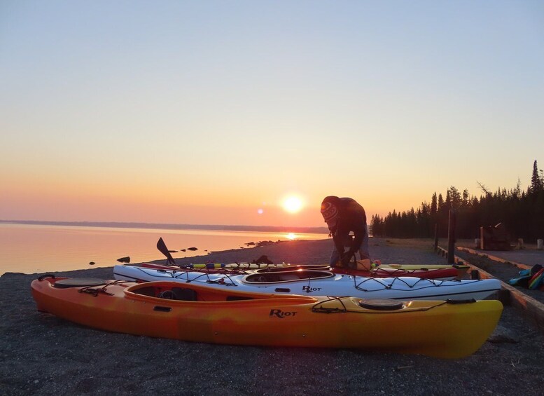 Picture 3 for Activity Grant Village: Yellowstone Lake Guided Kayak Tour