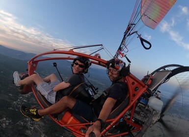 From Parelia: Paramotor Flight over Corfu's Coast