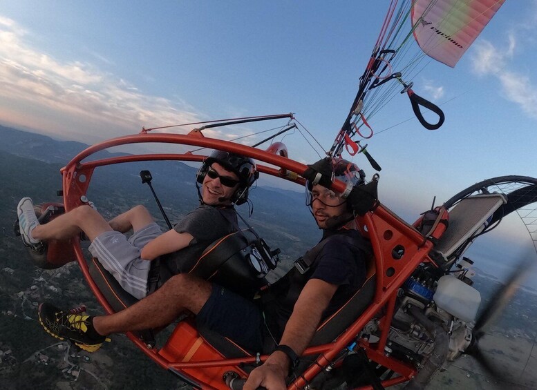 From Parelia: Paramotor Flight over Corfu's Coast