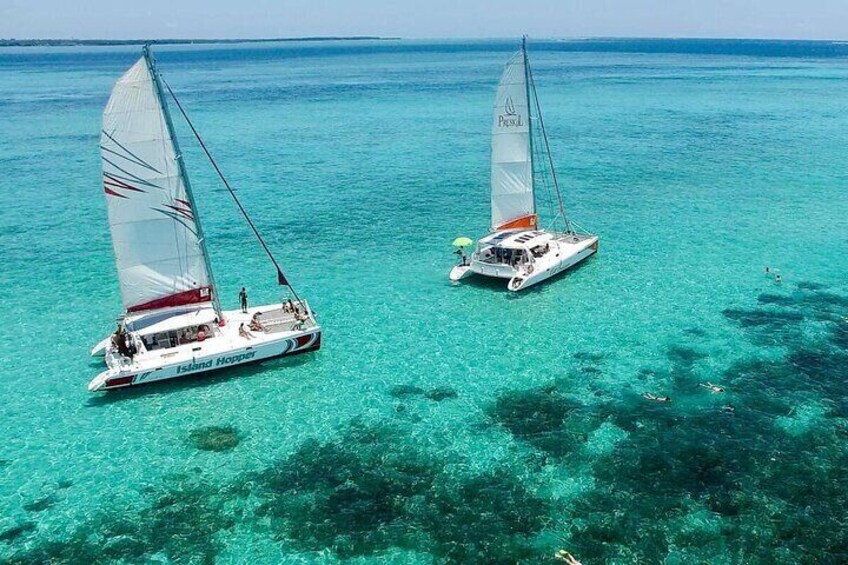 Catamaran Full-Day Guided Tour to Ile aux Cerfs from Pointe Jerome