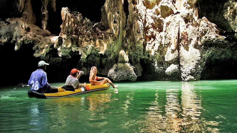 Guests enjoying a scenic view of the caves in Phuket 